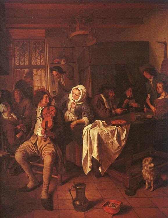 Inn with Violinist Card Players, Jan Steen